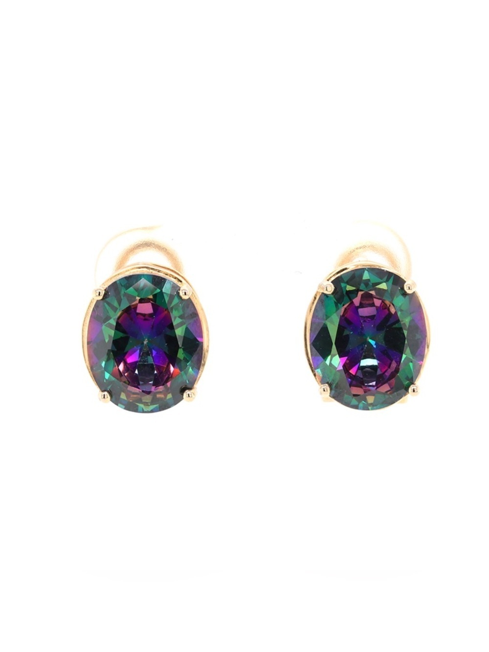 NWOT 10CT Northern Lights Quartz Earrings with Omega Backs